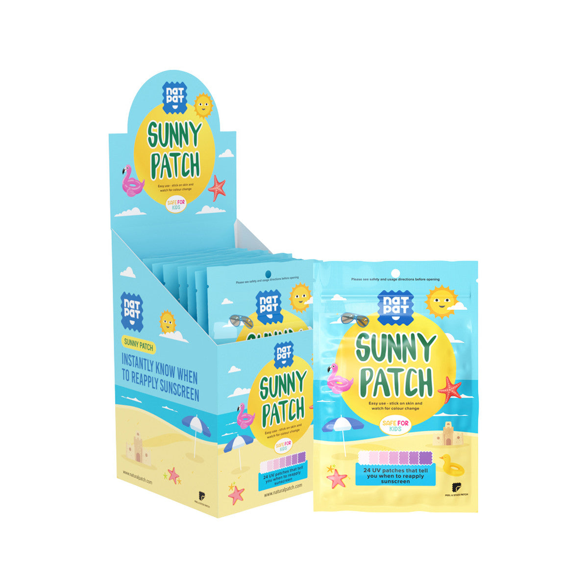 The Natural Patch Co. SunnyPatch Organic Stickers x 24 Pack x 30 Display