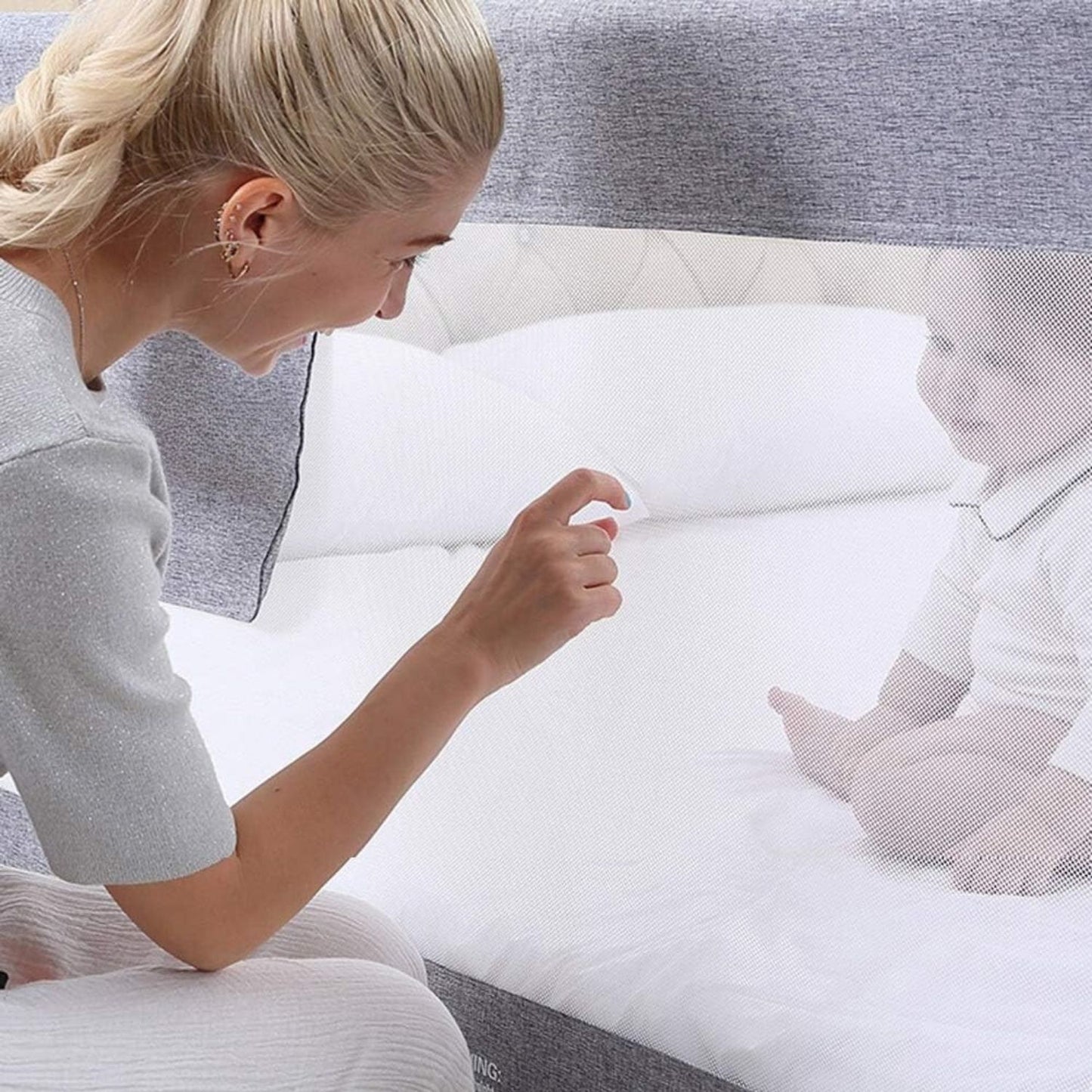 Adjustable Kids Safety Bed Rail (Grey, 150cm)