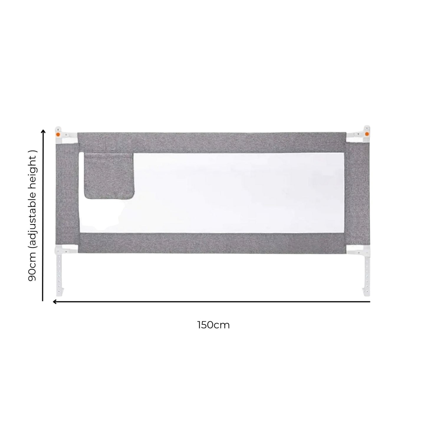 Adjustable Kids Safety Bed Rail (Grey, 150cm)