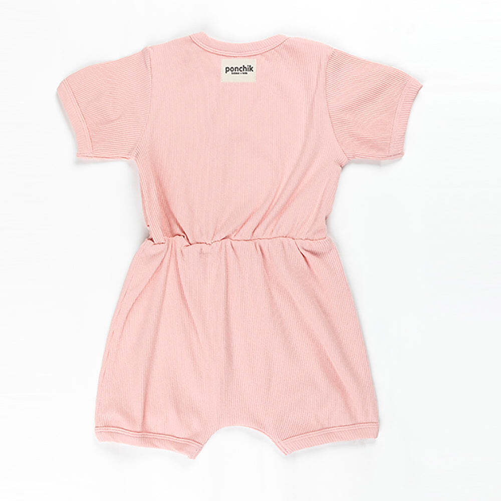 Ribbed Cotton Romper (Lemonade, 0-3 Months)