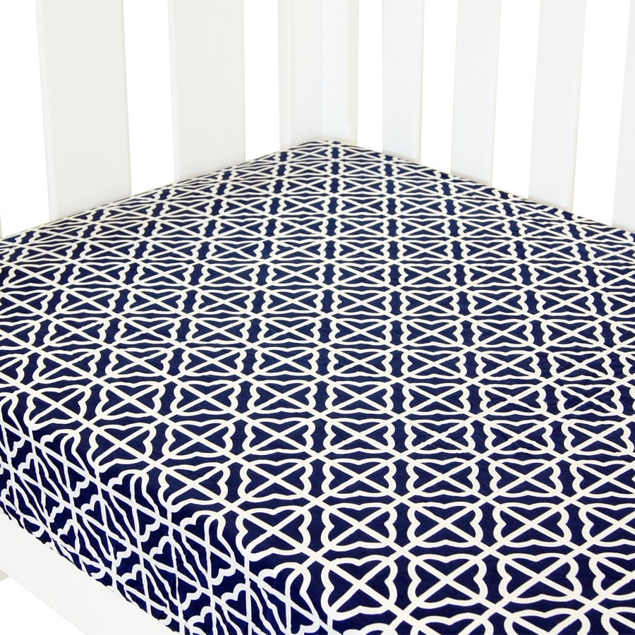 Amani Bebe Fitted Sheet Breezy Blue Collection - Navy White