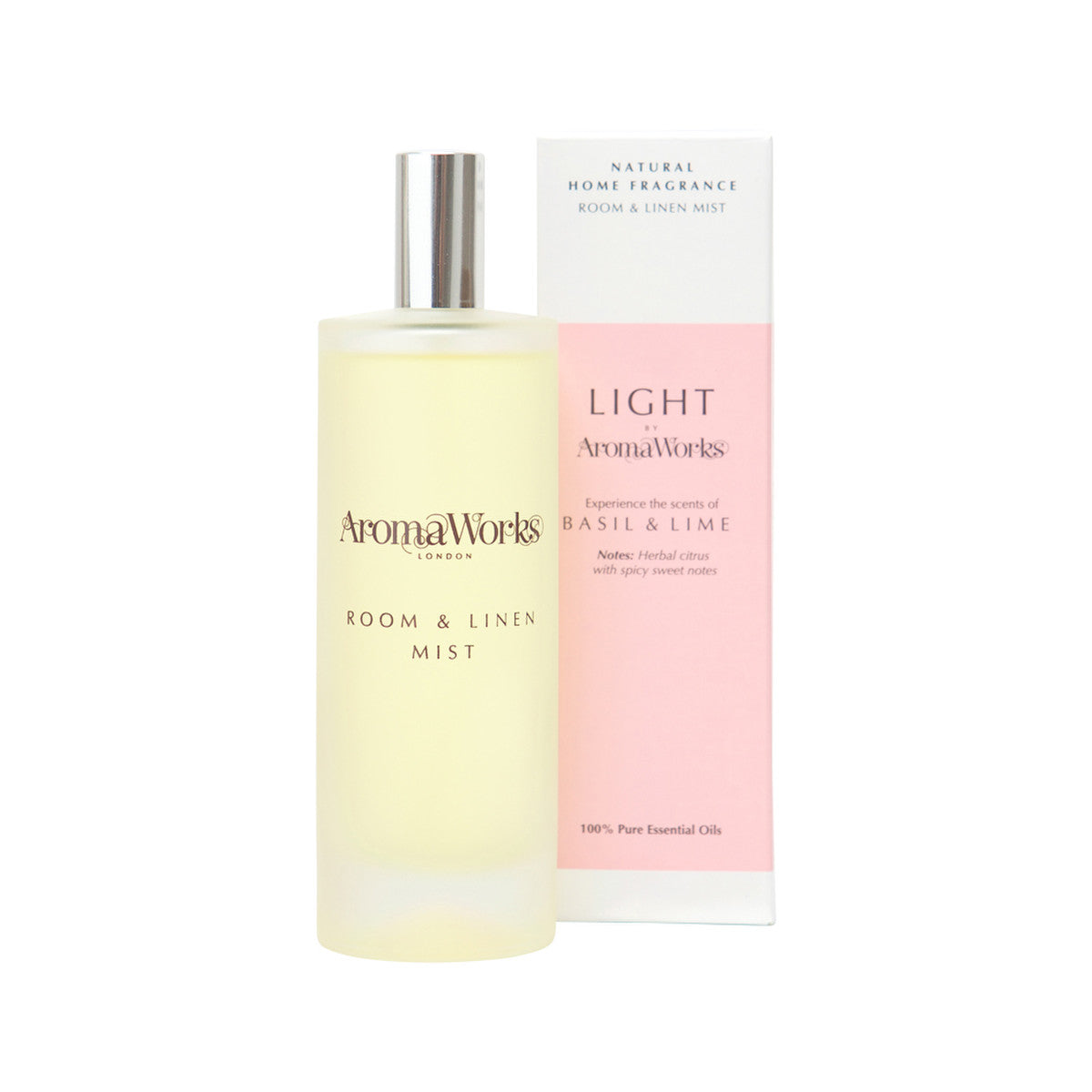 AromaWorks Light Room & Linen Mist Basil & Lime 100ml