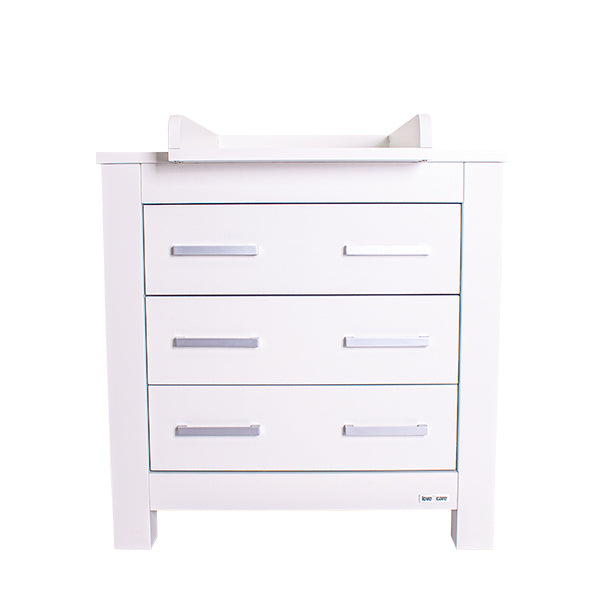 White Three-Drawer Dresser