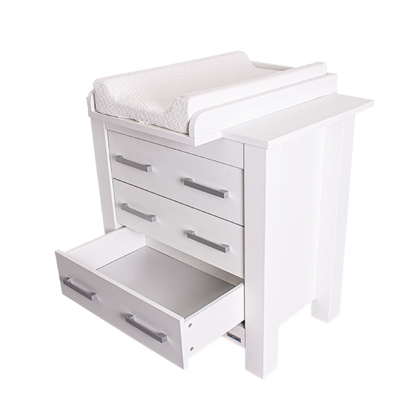 White Three-Drawer Dresser