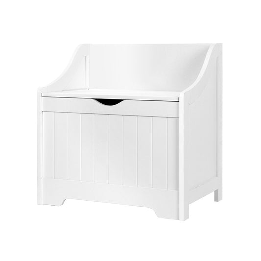 Kids Toy Box Storage Bench White