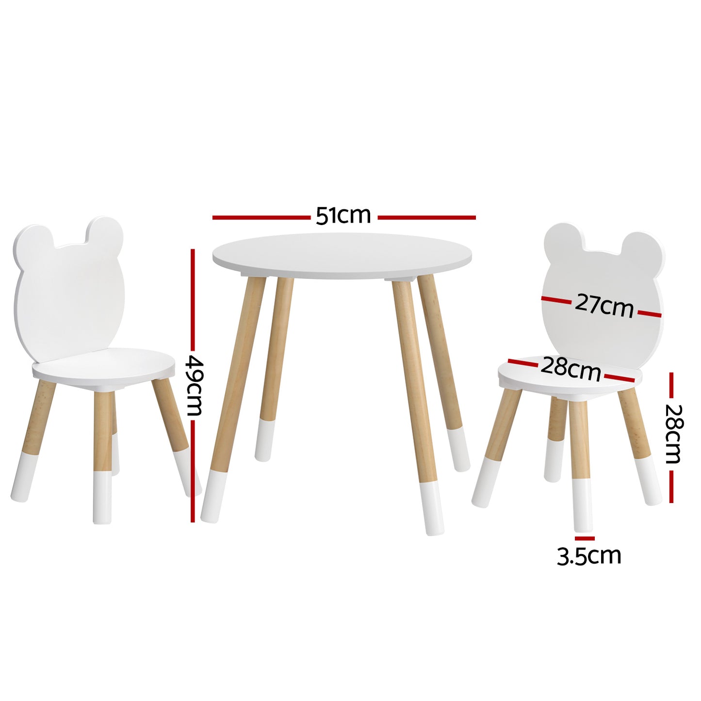 3-Piece Kids Table and Chair Set