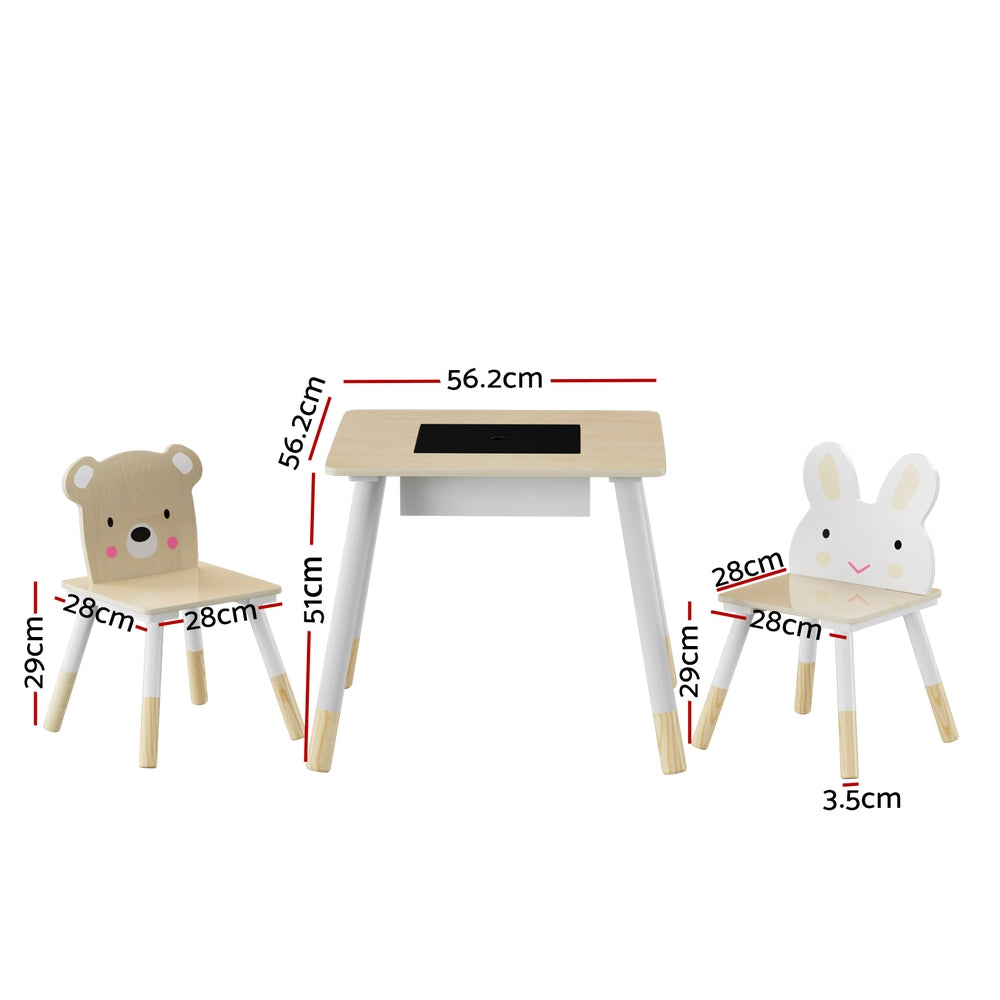 Kids' Activity Desk with Chalkboard and Storage