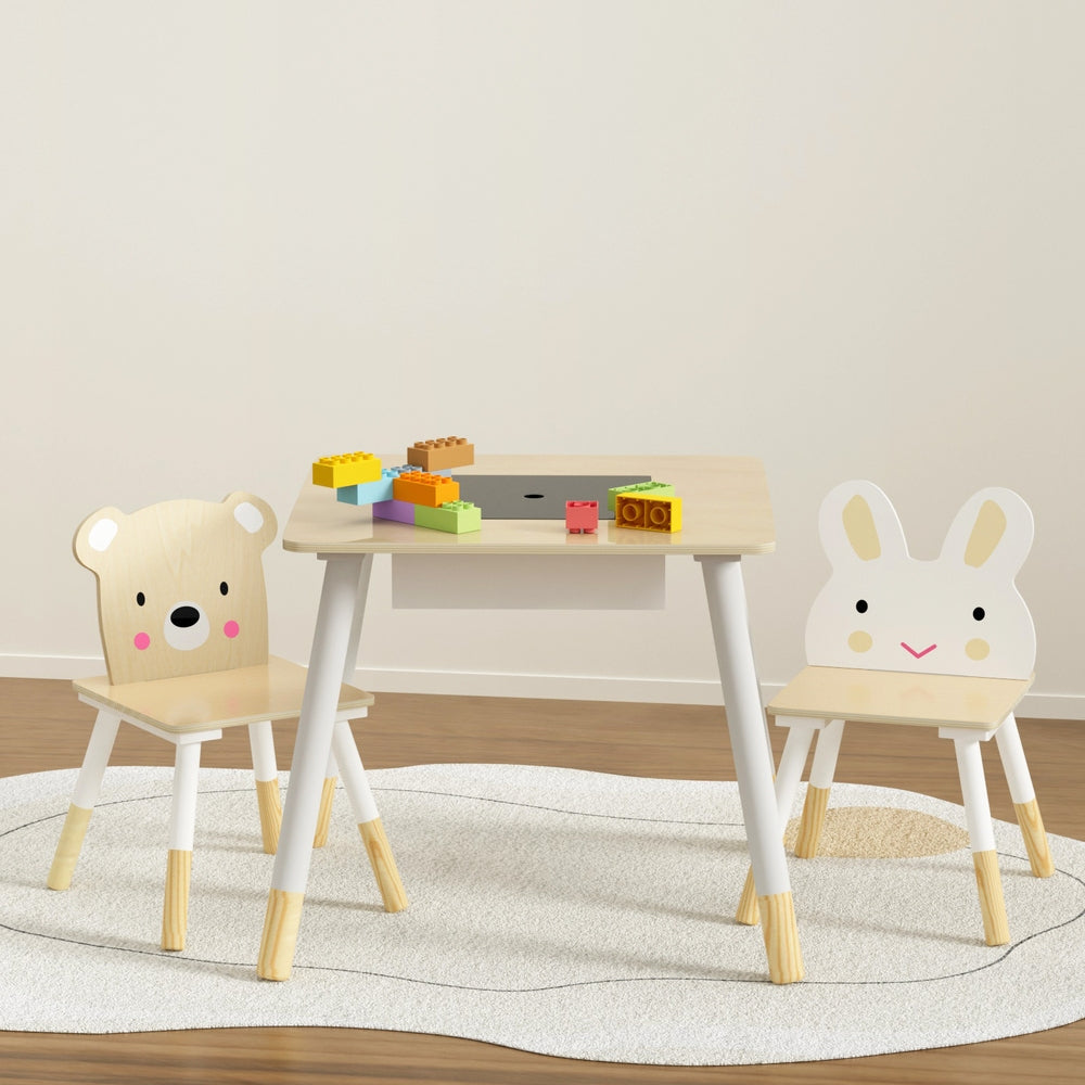 Kids' Activity Desk with Chalkboard and Storage