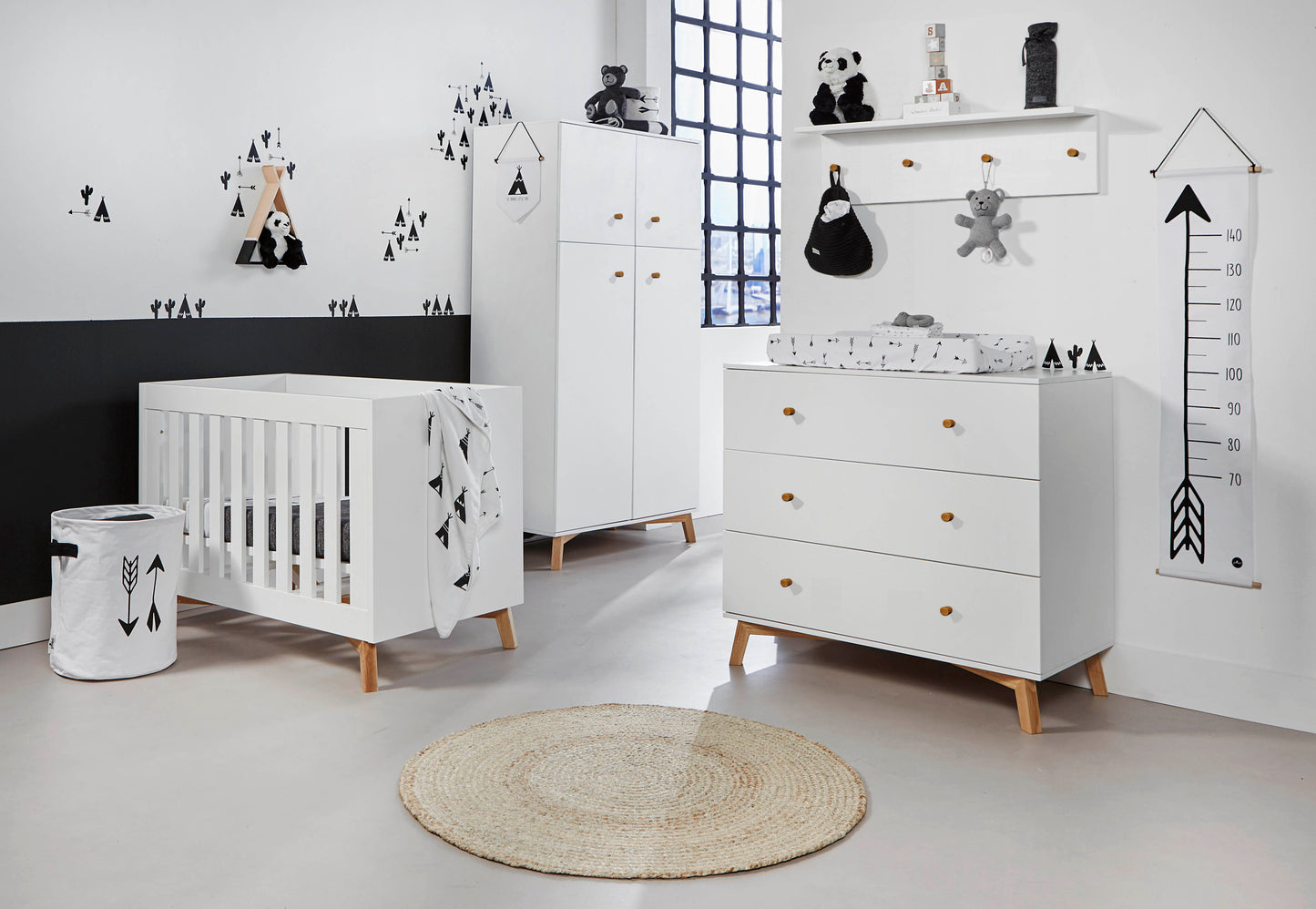 Modern White Cot Bed