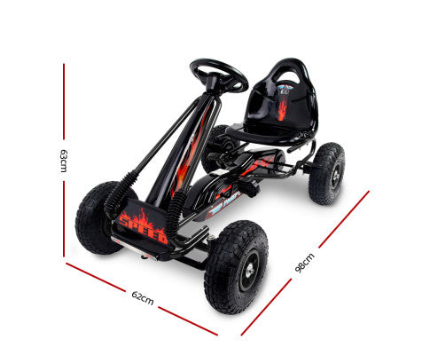 Kids Pedal Go Kart Racing Car - Black