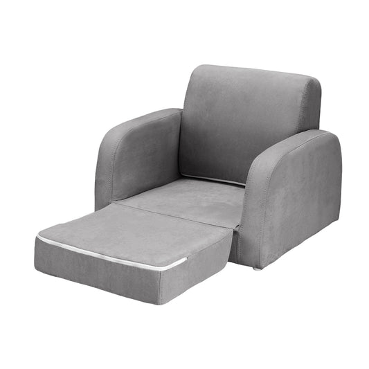 Kids 2 Seater Flip-Out Sofa - Soft Grey