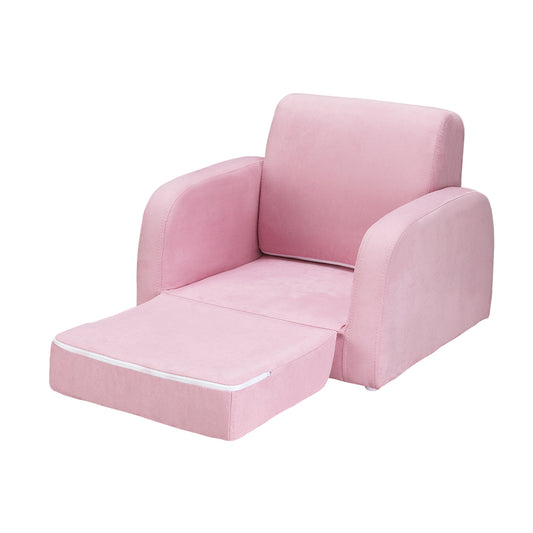 Kids 2 Seater Flip-Out Sofa - Soft Pink