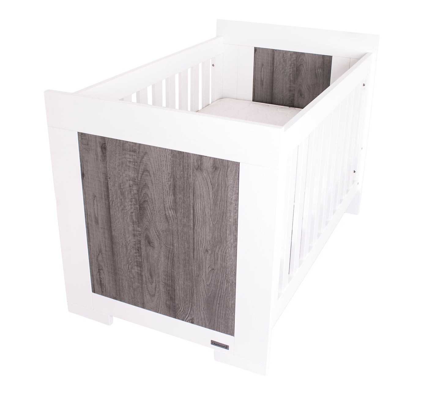 Contemporary White & Ash Cot