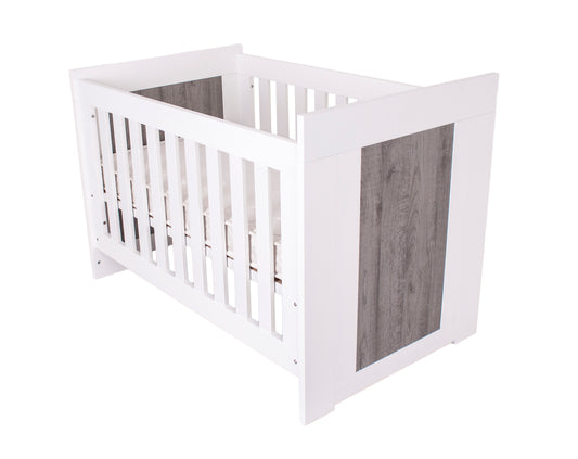 Contemporary White & Ash Cot