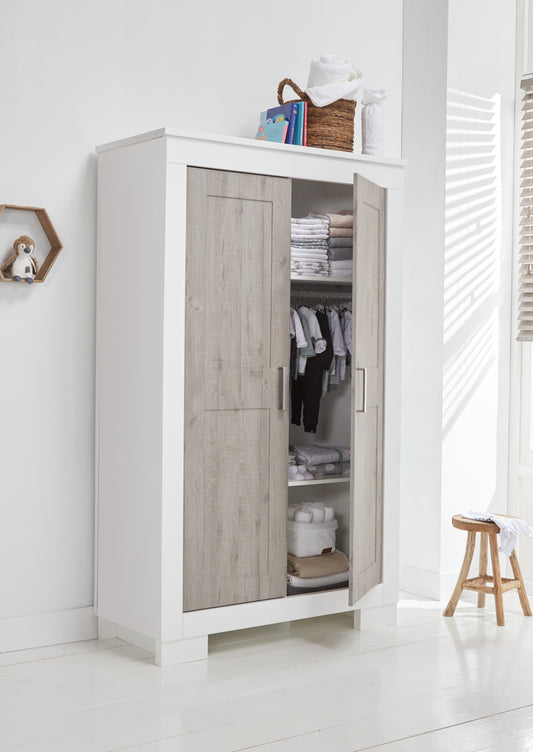 Modern White & Ash Wardrobe