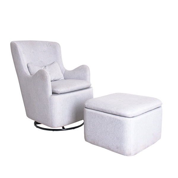 Tranquil Glider Chair and Ottoman - Cloud