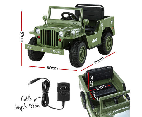 Electric Ride-On Military Jeep for Kids