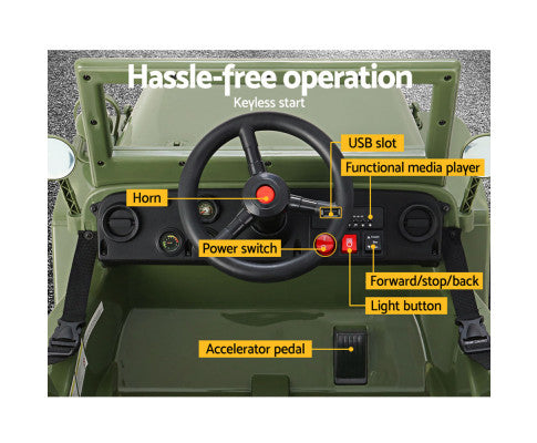 Electric Ride-On Military Jeep for Kids