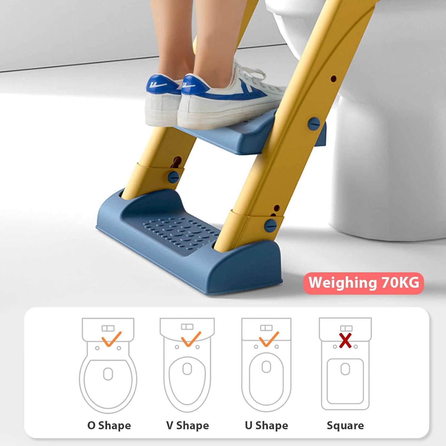 Potty Training Seat with Step Stool Ladder (Yellow)