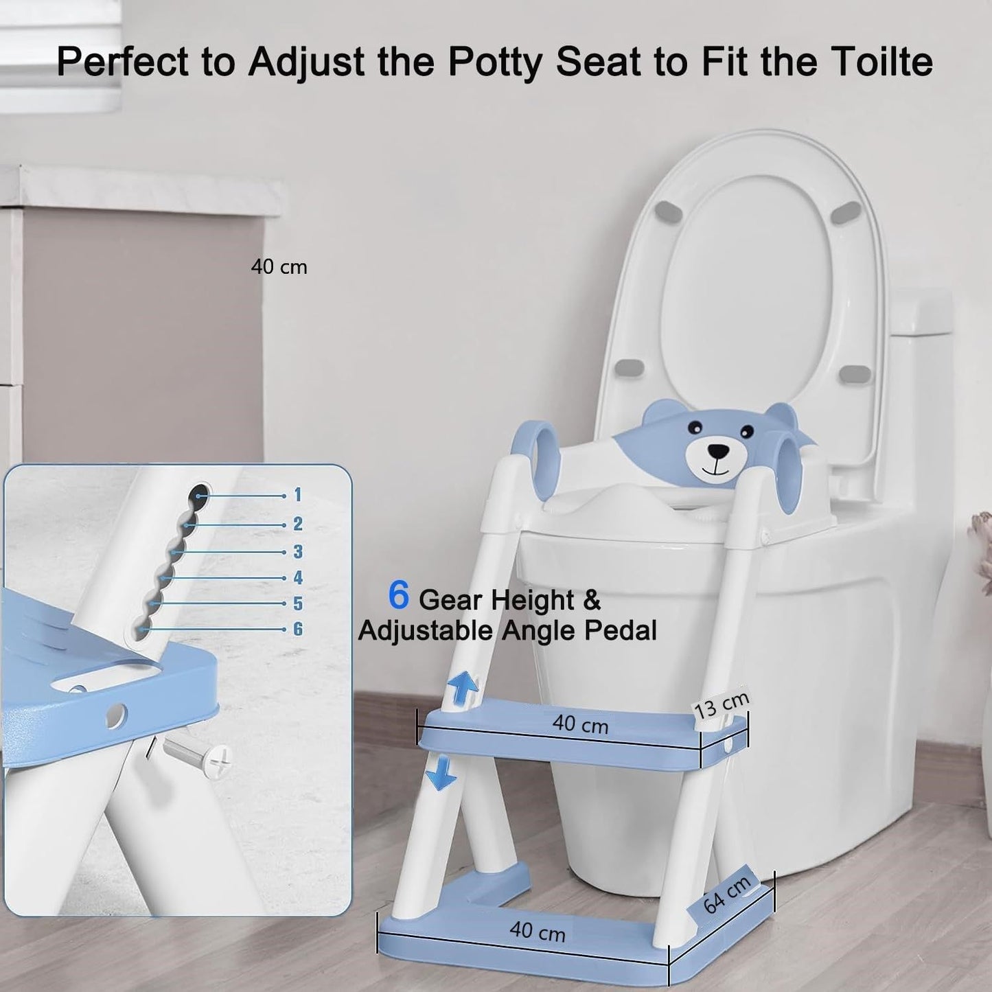 Kids' Potty Training Seat with Ladder - Blue