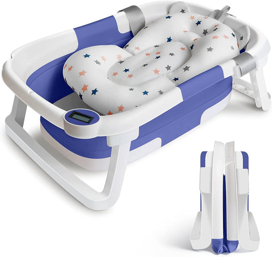 Foldable Baby Bath Tub with Seat Cushion