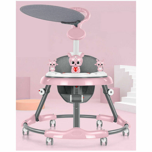 Adjustable Baby Walker Stroller with Music and Sunshade