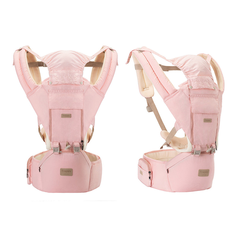 Ergonomic Baby Carrier with Hip Seat - Pink