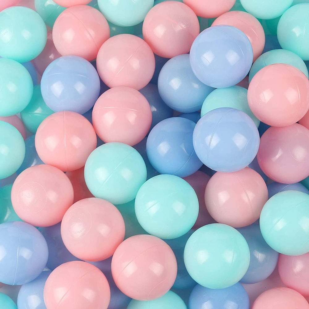 Soft Ocean Ball Pit with 200 Macaron Balls - Pink (90x30cm)