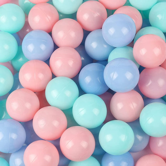 Soft Ocean Ball Pit with 200 Macaron Balls - Pink (90x30cm)