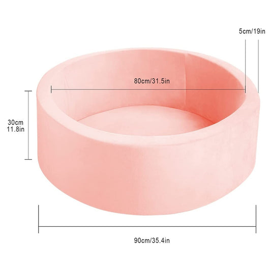Soft Memory Foam Baby Ball Pit - Pink (90x33cm)