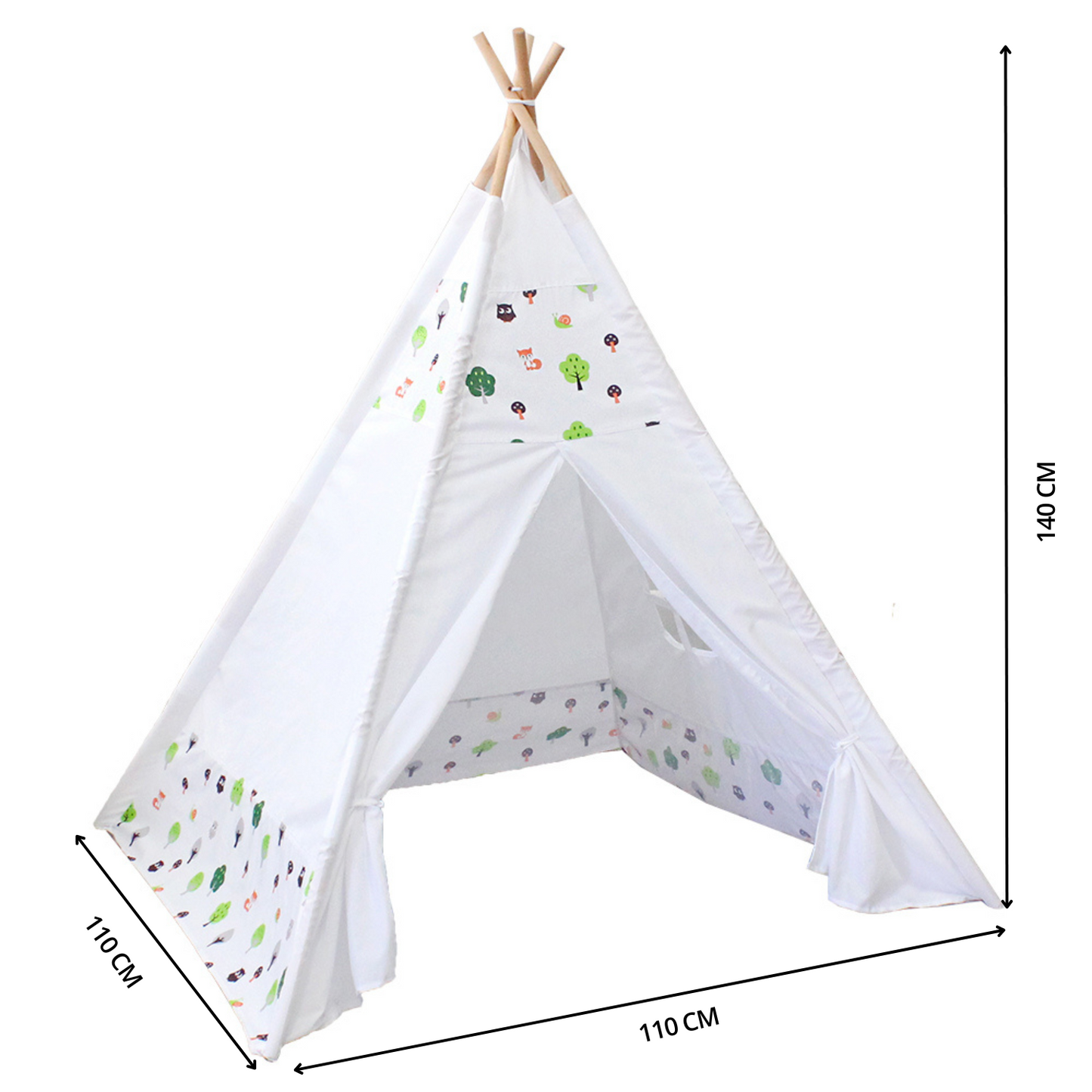 Children's White Teepee Play Tent