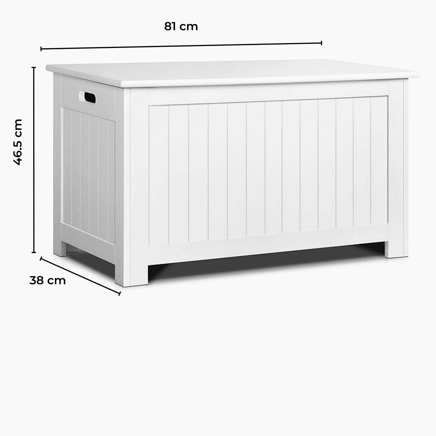 Children's White Toy Storage Box with Air Gap Handle