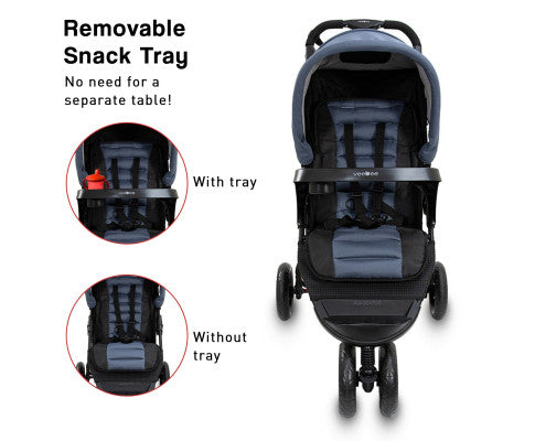 Lightweight 3-Wheel Stroller With Canopy