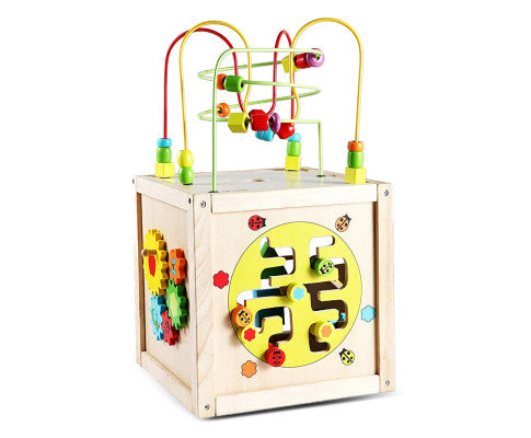 Colourful Wooden Activity Cube for Early Learning