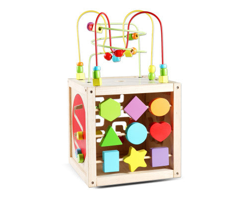 Colourful Wooden Activity Cube for Early Learning