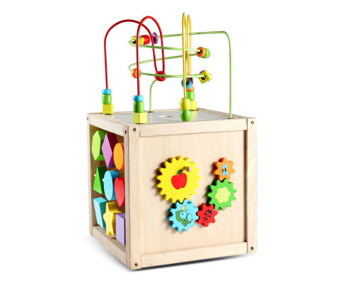 Colourful Wooden Activity Cube for Early Learning