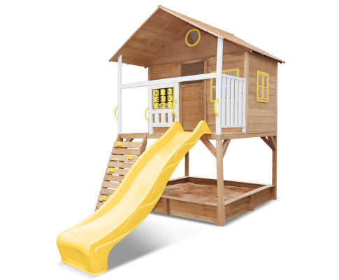 Beachside Adventure Cubby House with Yellow Slide