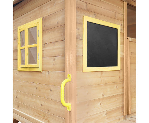 Beachside Adventure Cubby House with Yellow Slide