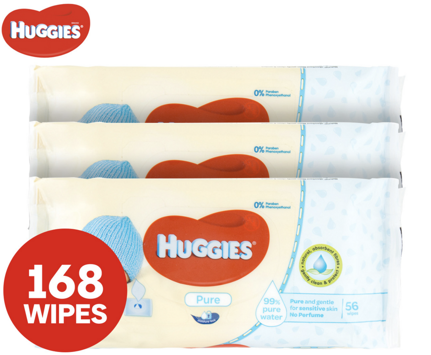 Gentle Pure Baby Wipes Bundle (168 Wipes)