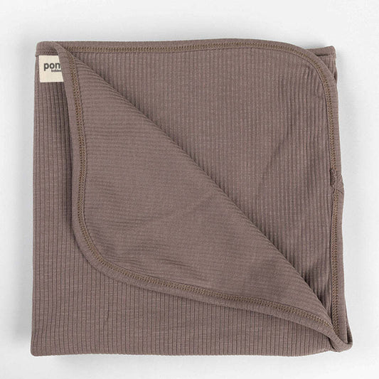 Ribbed Swaddle Jersey Wrap - Carmel