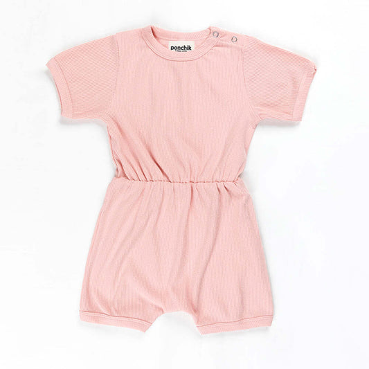 Ribbed Cotton Romper (Lemonade, 3-6 Months)