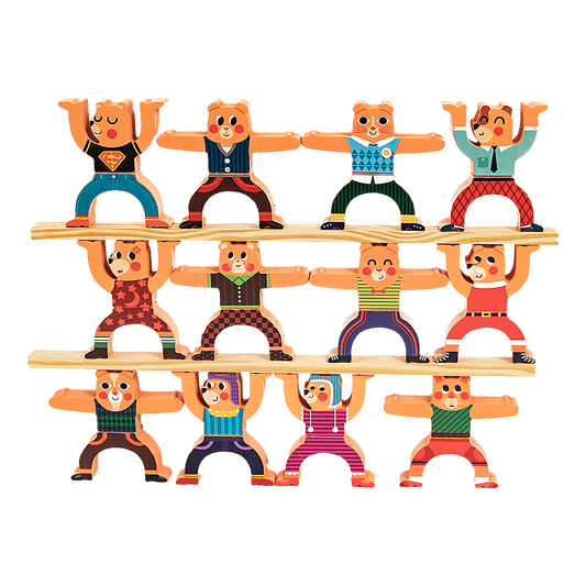 Wooden Little Bear Building Blocks - Educational Toy Set