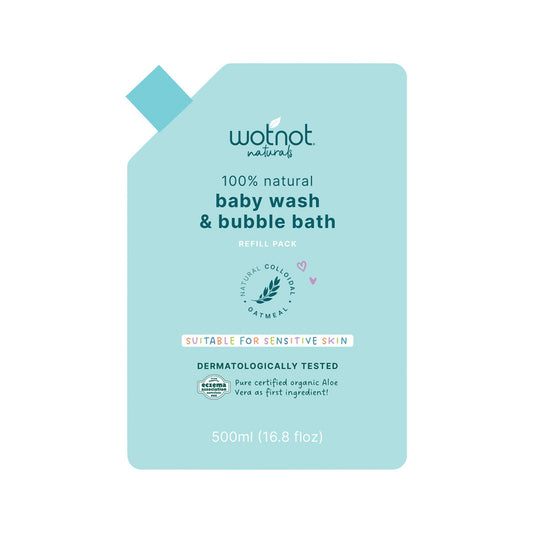 Wotnot Naturals 100% Natural Baby Wash & Bubble Bath Refill 500ml