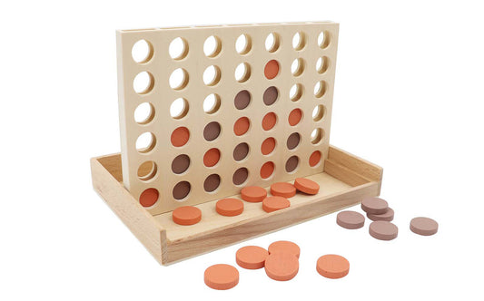 Calm & Breezy Wooden 4 In A Row Game Terracotta