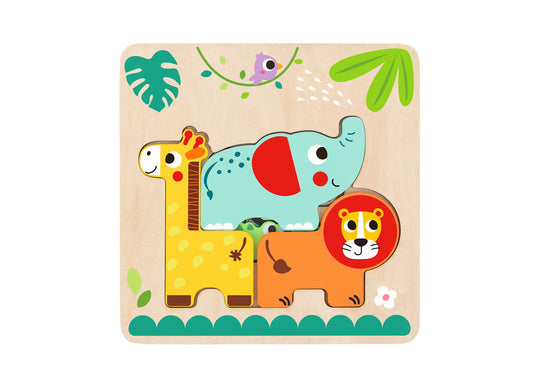 Multi-layered Jungle Animal Puzzle
