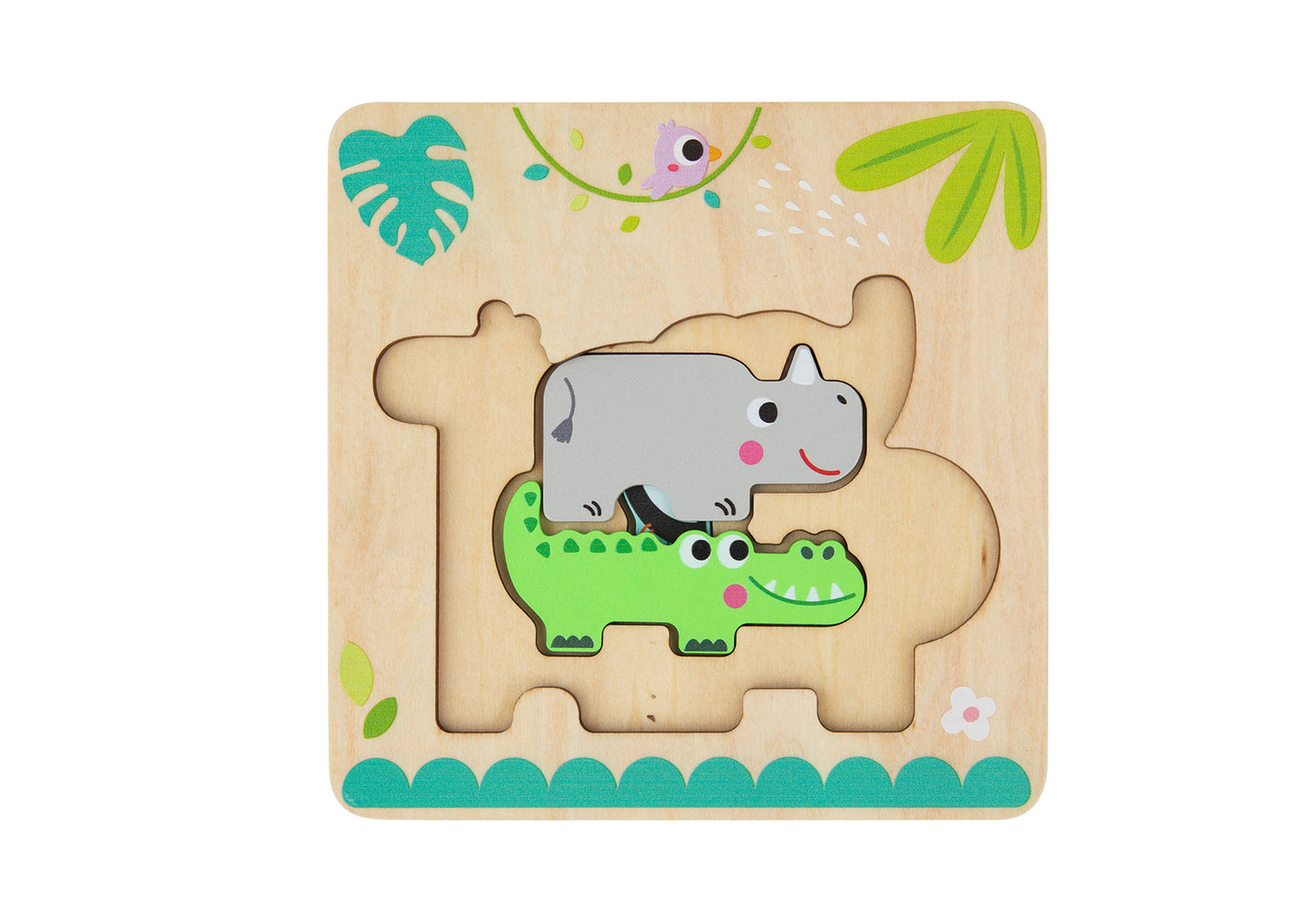 Multi-layered Jungle Animal Puzzle