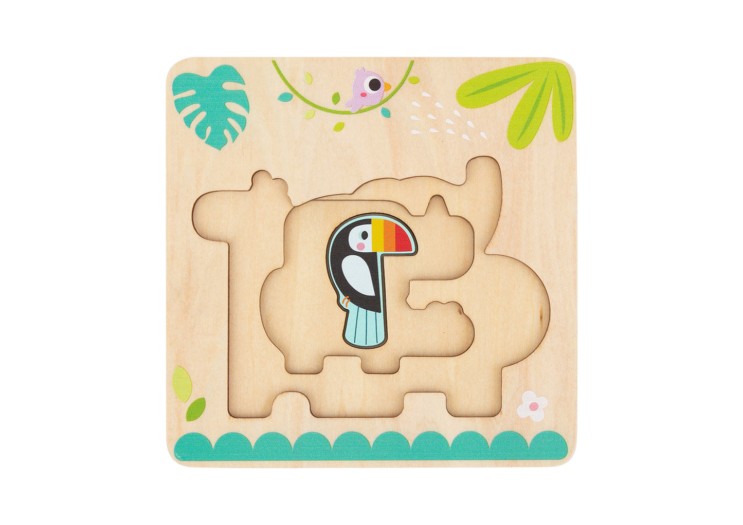 Multi-layered Jungle Animal Puzzle