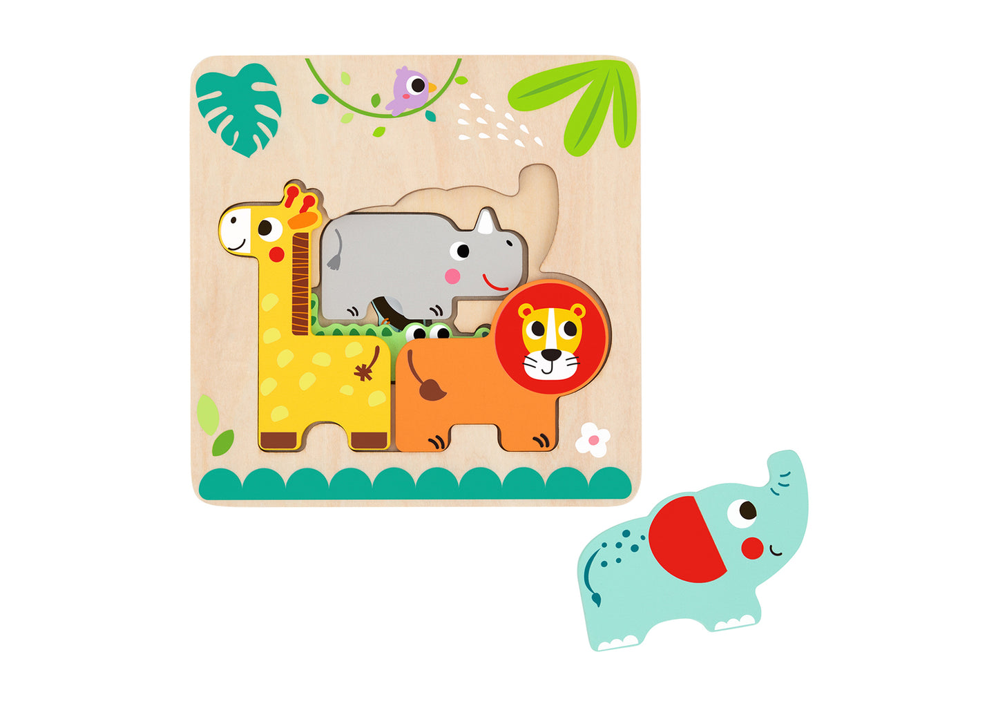 Multi-layered Jungle Animal Puzzle