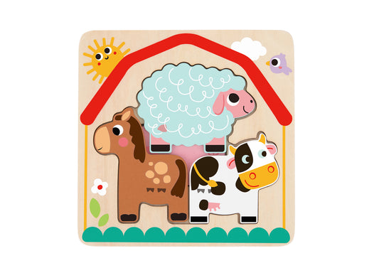 Multi-layered Farm Animal Puzzle