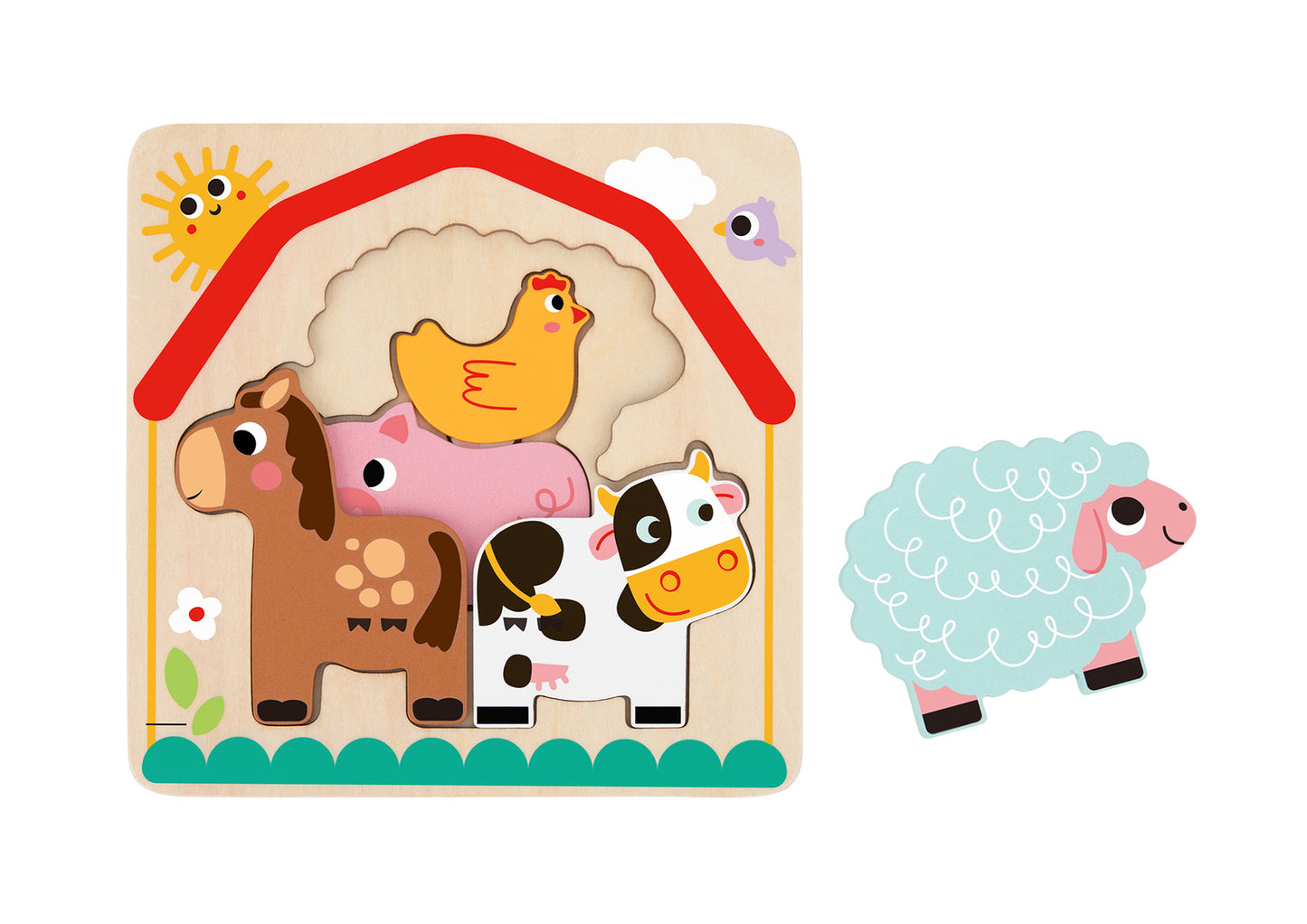 Multi-layered Farm Animal Puzzle